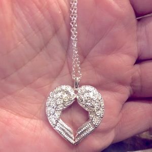 NWT Feather Hearts ♥️ Angel 👼 Wings Necklaces S925 Stamped Silver